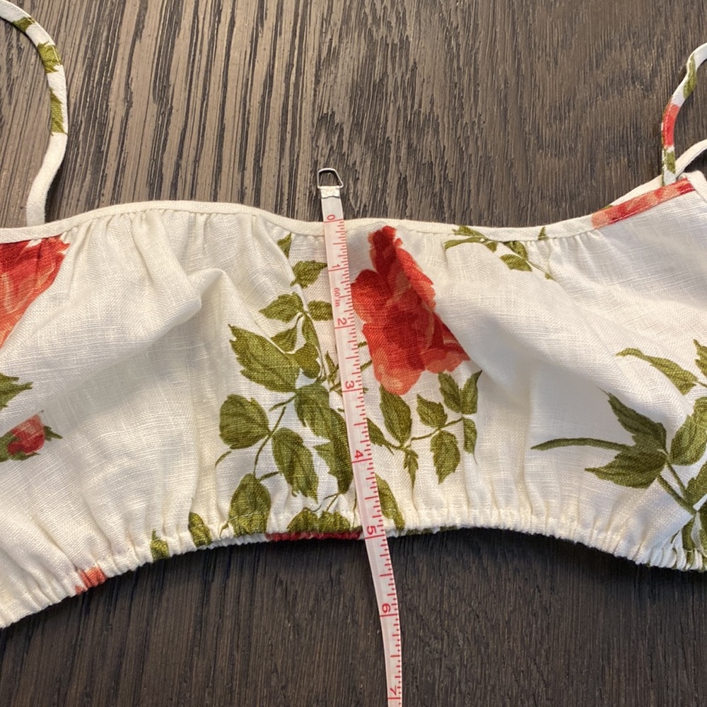 Reformation linen floral crop top. - Picture 7 of 8